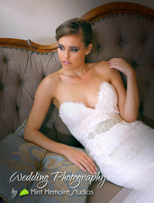 bride looking by window
